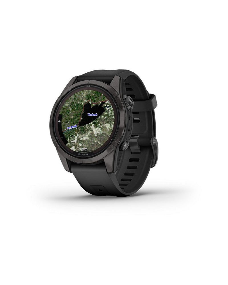 Garmin Fenix 7S Pro Sapphire Solar Edition - Carbon Gray DLC Titanium with Black Band