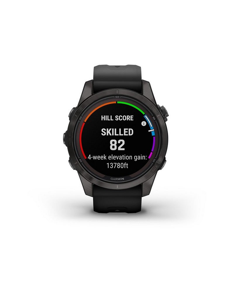 Garmin Fenix 7S Pro Sapphire Solar Edition - Carbon Gray DLC Titanium with Black Band