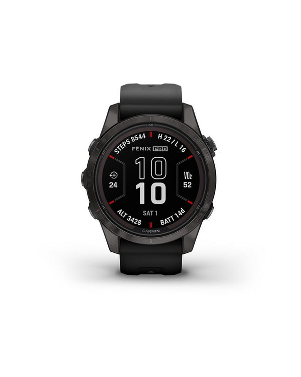 Garmin Fenix 7S Pro Sapphire Solar Edition - Carbon Gray DLC Titanium with Black Band