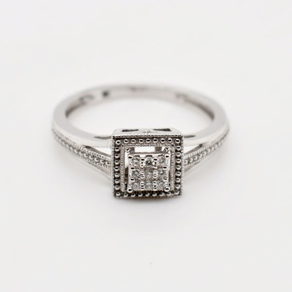 9ct White Gold Princess Cut Diamond Ring