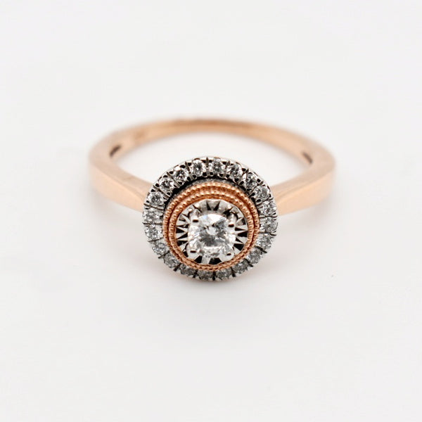 9ct Rose Gold Solitaire Diamond Engagement Ring