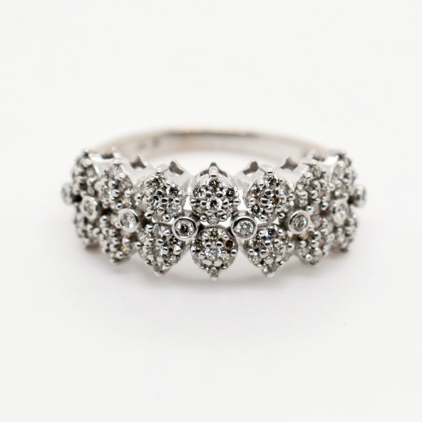 9ct White Gold Cocktail Diamond Ring