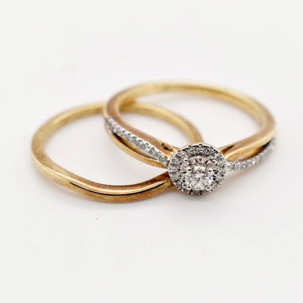 9ct Yellow Gold Infinity Band Diamond Ring