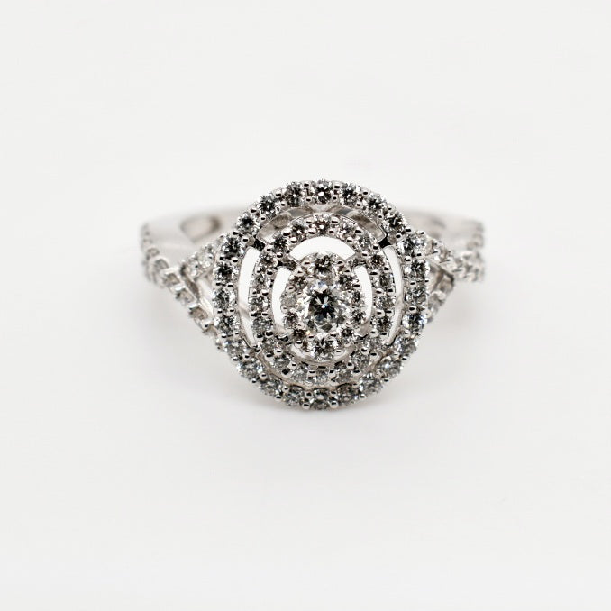 9ct White Gold Round Cut Eternity Diamond Ring
