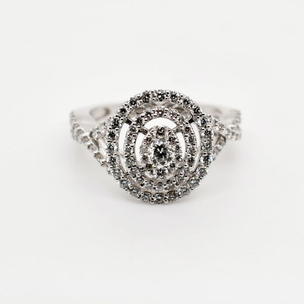9ct White Gold Round Cut Eternity Diamond Ring