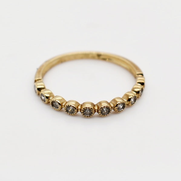 9ct Yellow Round Cut Diamond Band