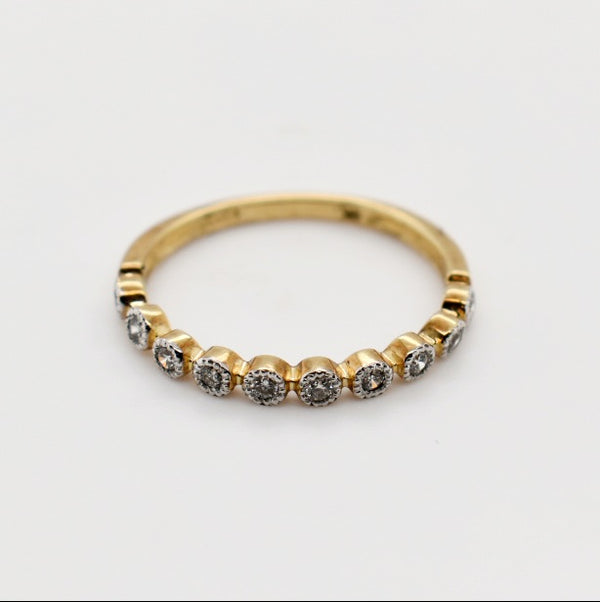 9ct Yellow Gold Diamond Band