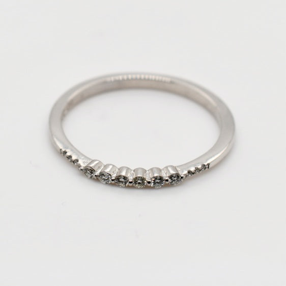 9ct White Gold Diamond Band