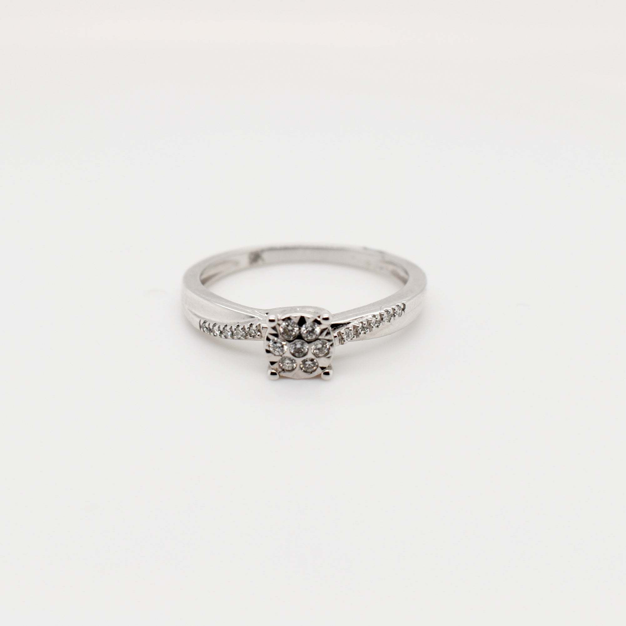 9ct White Gold 4 Claw Diamond Engagement Ring