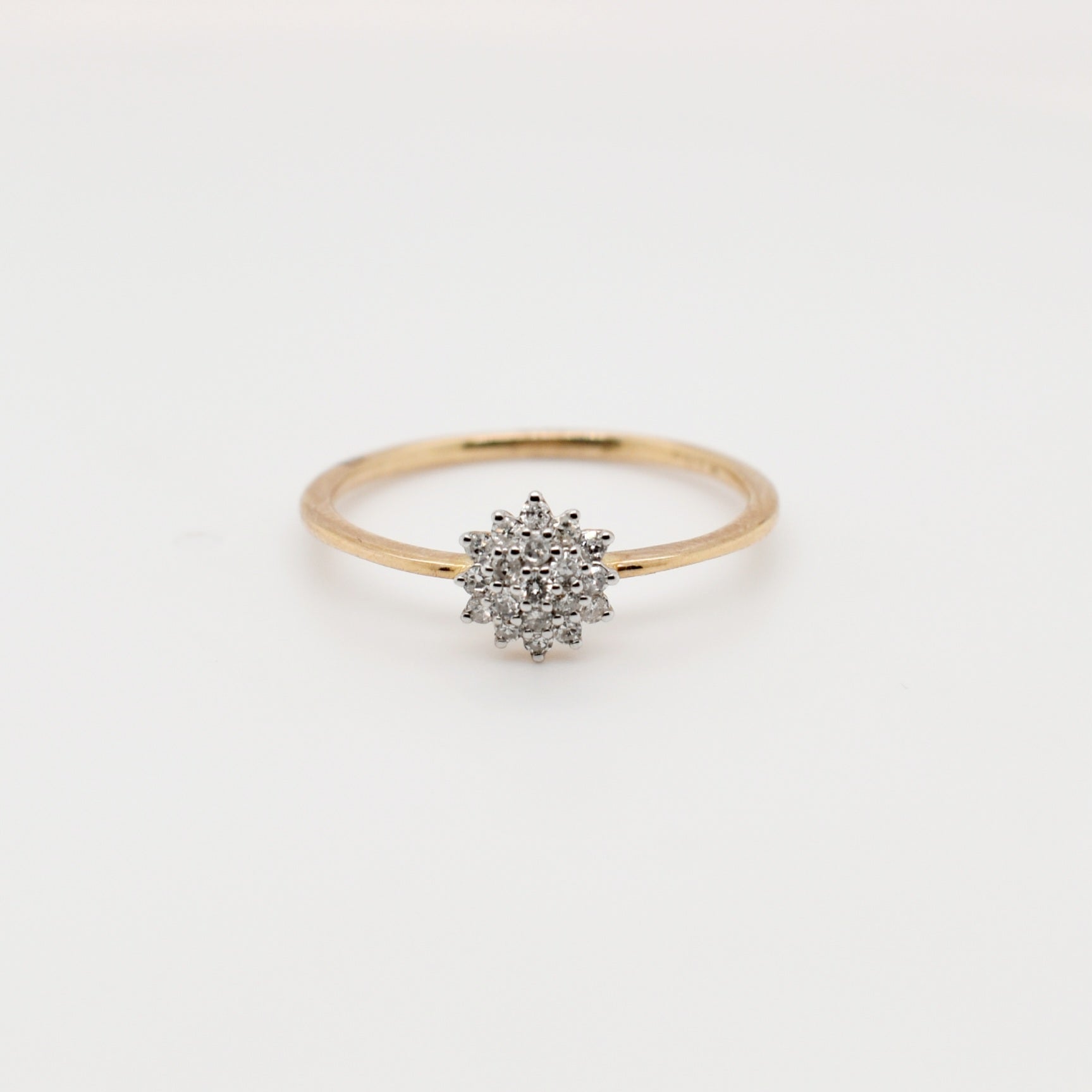 9ct Rose Gold Flower Cluster Diamond Engagement Ring