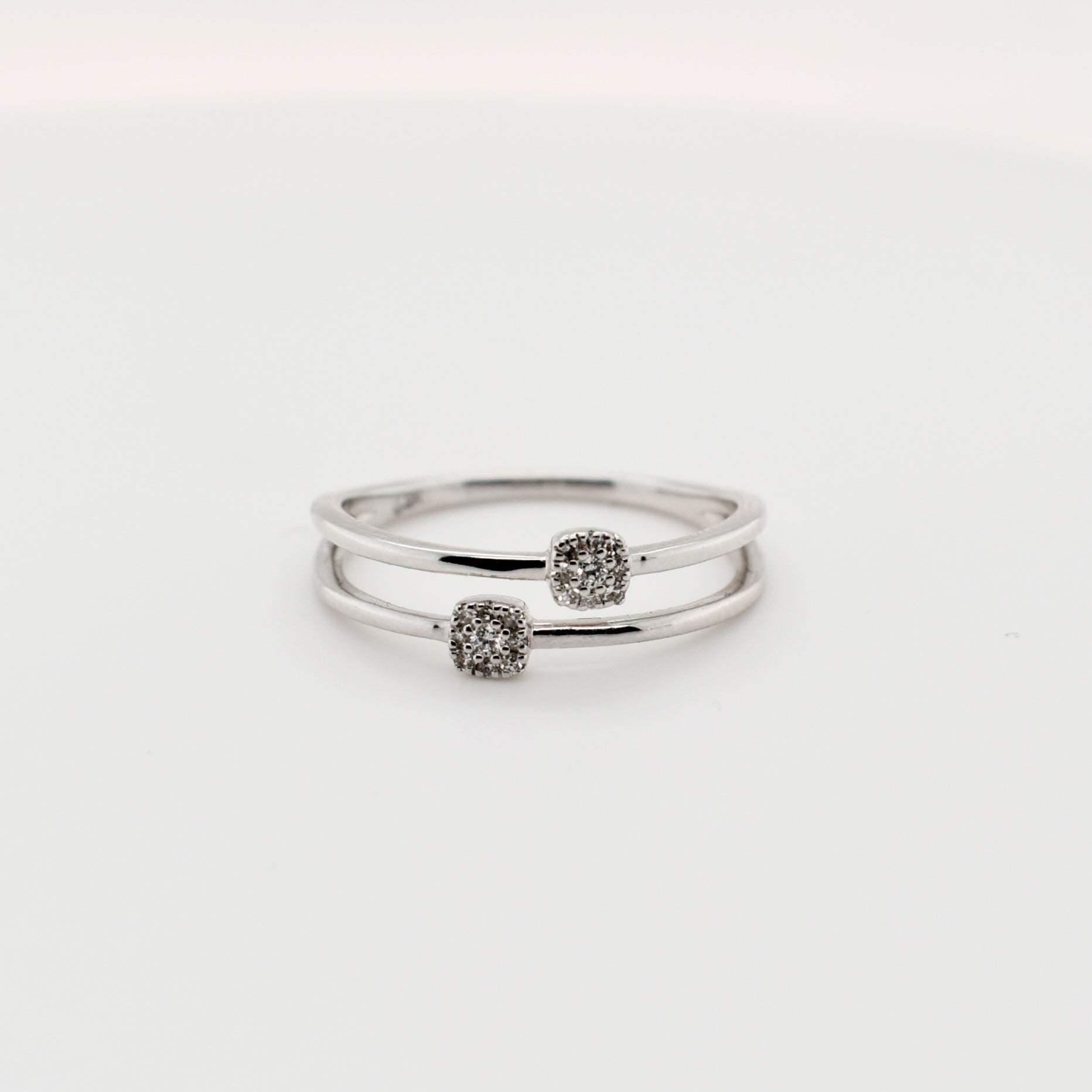 9ct White Gold Cushion Cluster Diamond Engagement Band