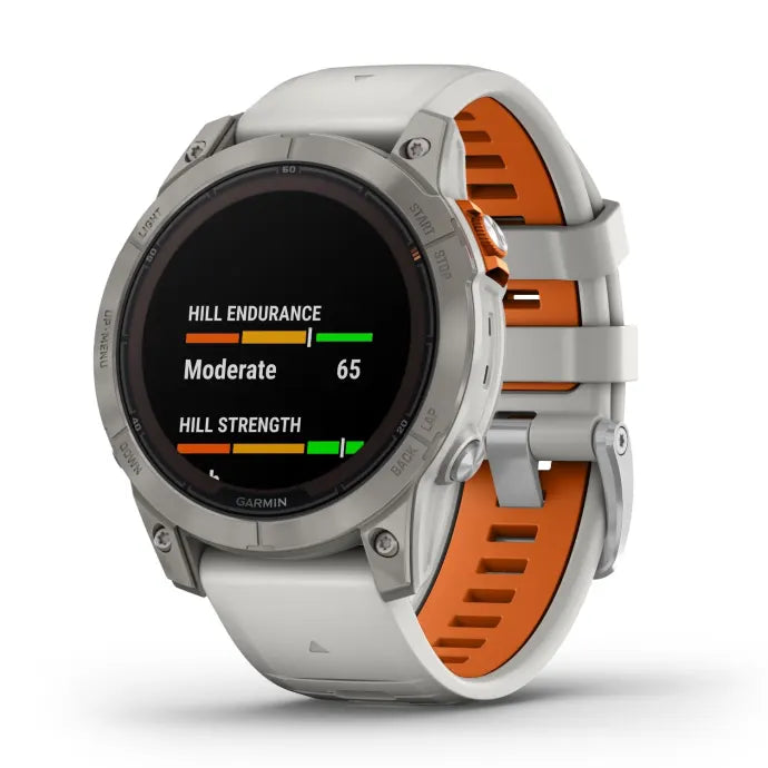 Garmin Fenix 7 Pro Sapphire Solar Edition - Titanium with Fog Gray/Ember Orange Band