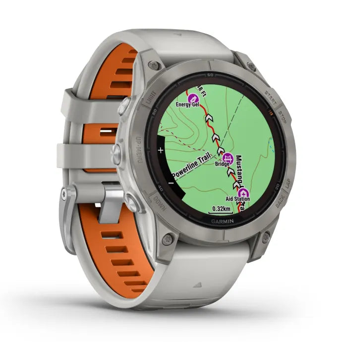 Garmin Fenix 7 Pro Sapphire Solar Edition - Titanium with Fog Gray/Ember Orange Band