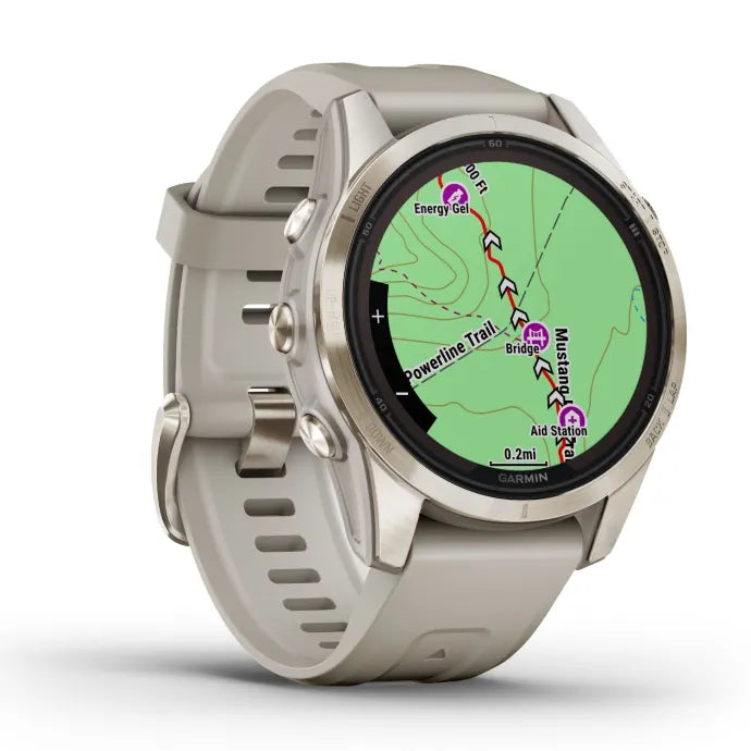 Garmin Fenix 7S Pro Sapphire Solar Edition - Soft Gold with Light Sand Band