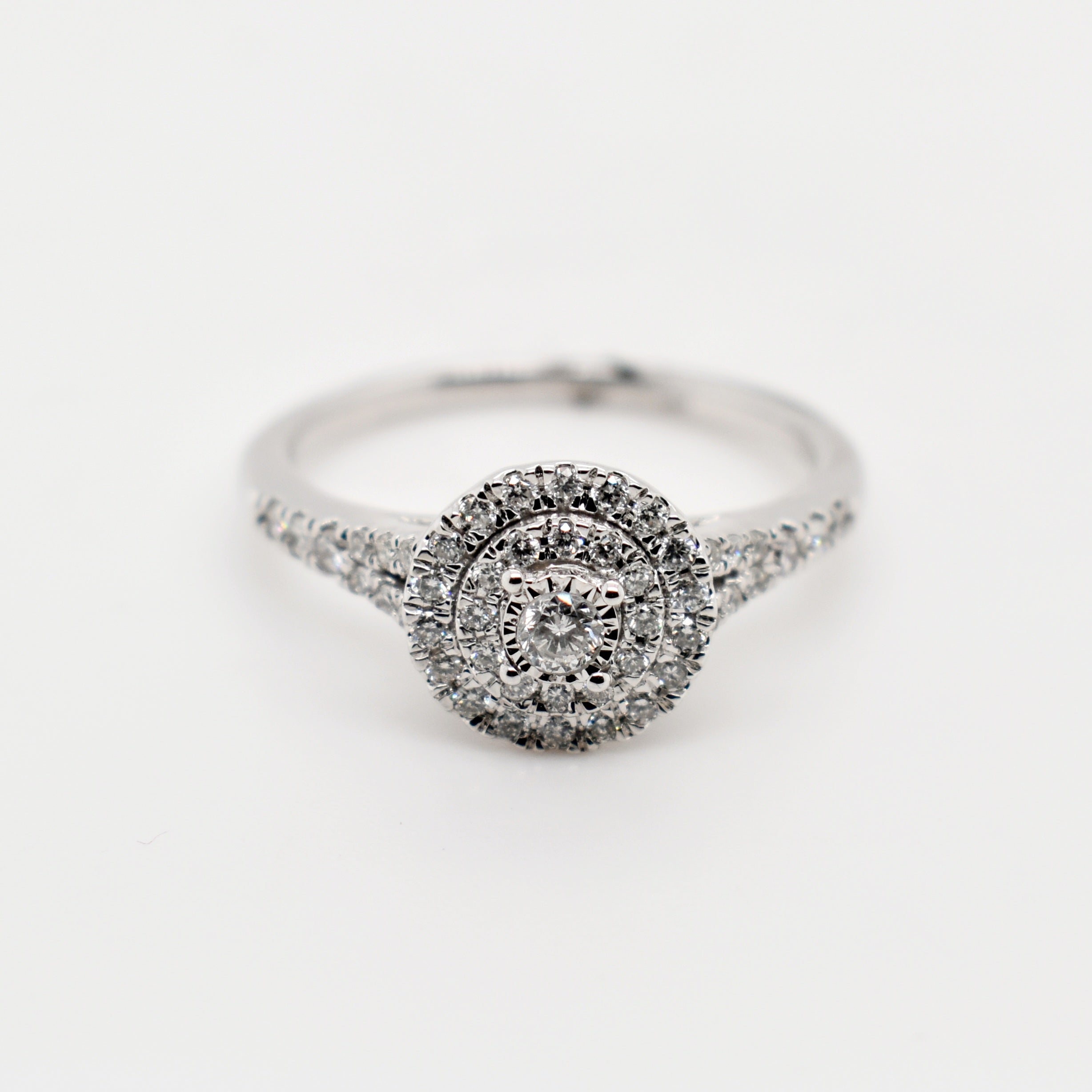 9ct White Gold Round Solitaire Diamond Ring