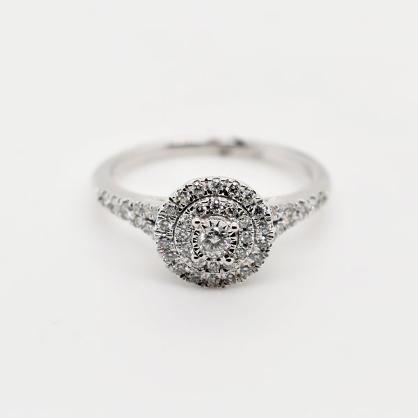 9ct White Gold Round Solitaire Diamond Ring