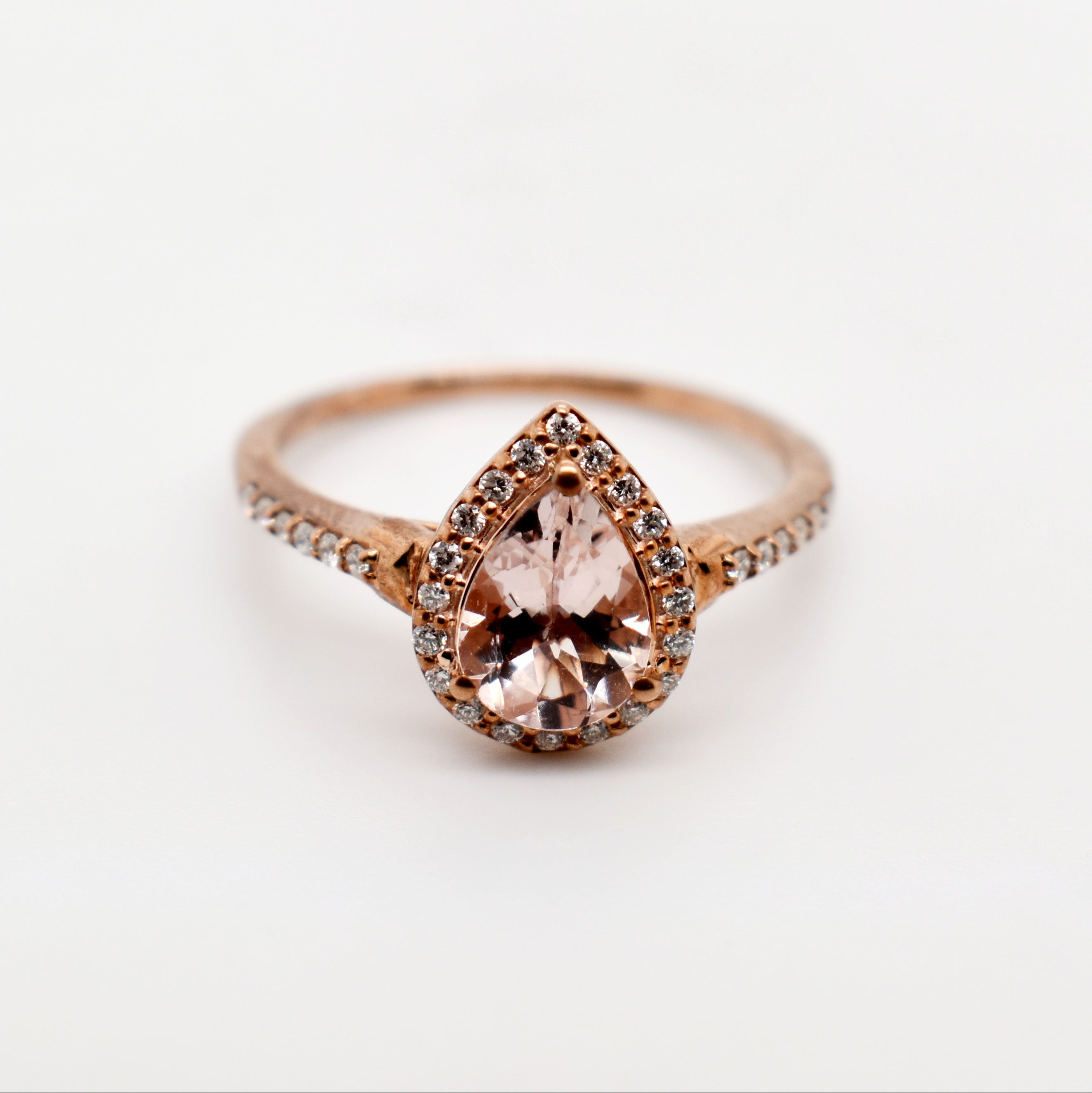 9ct Rose Gold Morganite & Diamond Engagement Ring