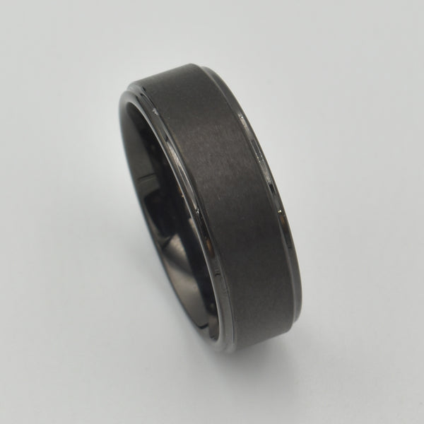 Tungsten Matt Black Brushed Ring