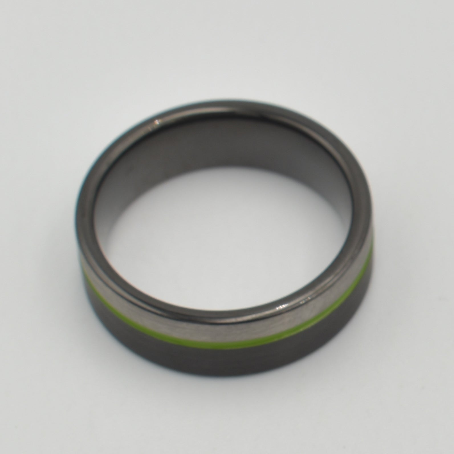 Tungsten Threetone Black,Green & Grey Band