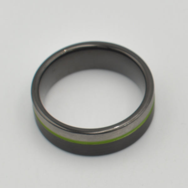 Tungsten Threetone Black,Green & Grey Band