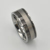 Tungsten Grey & Black Striped Ring