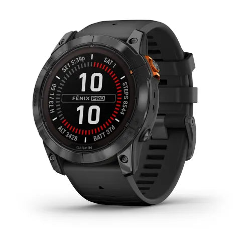 Garmin Fenix 7X Pro Sol, Slate Gray With Black Band 010-02778-01