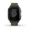 Venu® Sq – Music Edition, Slate Aluminium Bezel with Moss Case and Silicone Band