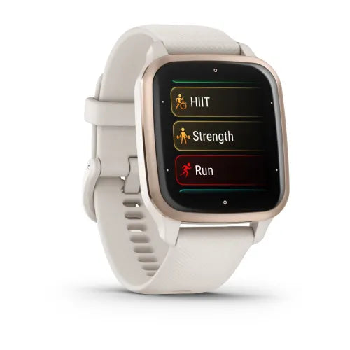 Garmin Venu® Sq 2 – Music Edition Peach Gold Aluminium Bezel with Ivory Case and Silicone Band 010-02700-11