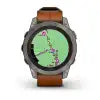 Garmin Fenix 7 Pro Sapphire Solar Edition - Titanium with Chestnut Leather Band