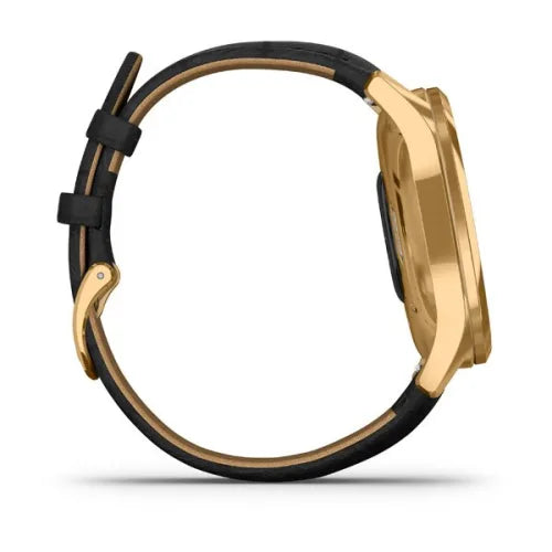 Garmin vívomove Luxe 24K gold PVD stainless steel case with black embossed 010-02241-02