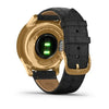 Garmin vívomove Luxe 24K gold PVD stainless steel case with black embossed 010-02241-02