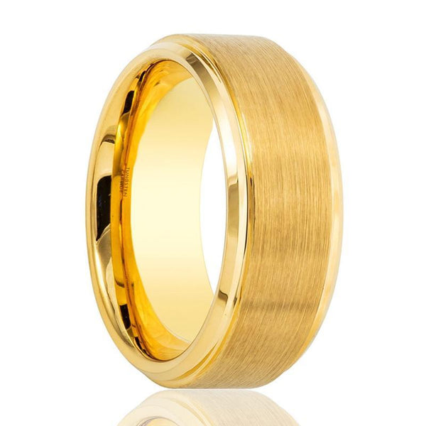 Tungsten Gold Step Brushed Band