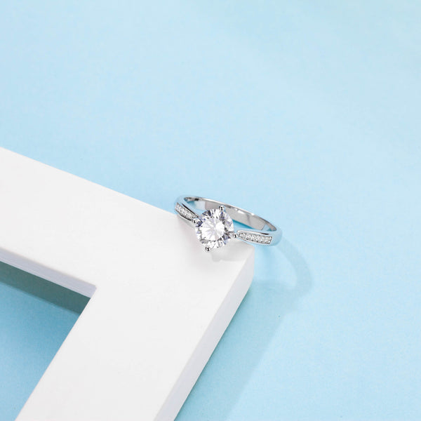 4 Claw Pave Moissanite Ring