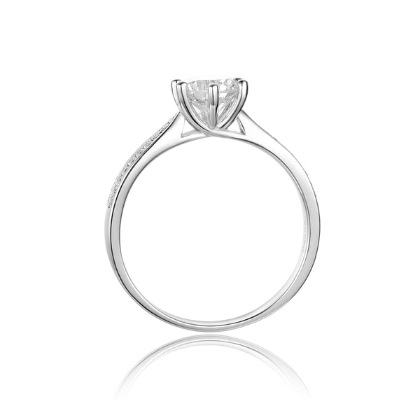 1ct 6 Claw Pave Moissanite Ring