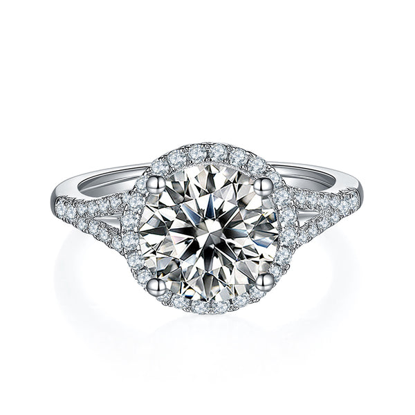 3ct Round Halo Moissanite Ring