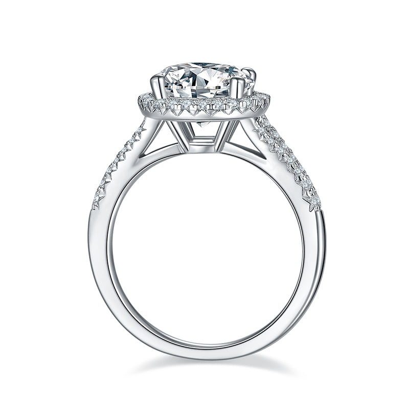 3ct Round Halo Moissanite Ring