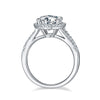 3ct Round Halo Moissanite Ring