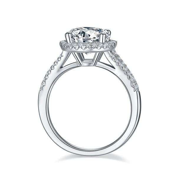 3ct Round Halo Moissanite Ring