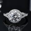 3ct Round Halo Moissanite Ring