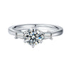 6 Claw Baggette Moissanite Ring