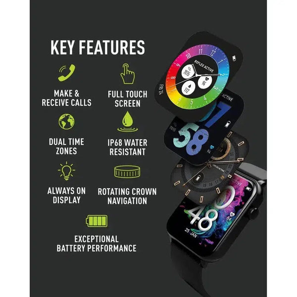 Reflex Active Series 30 Amoled Black Smart Calling Watch