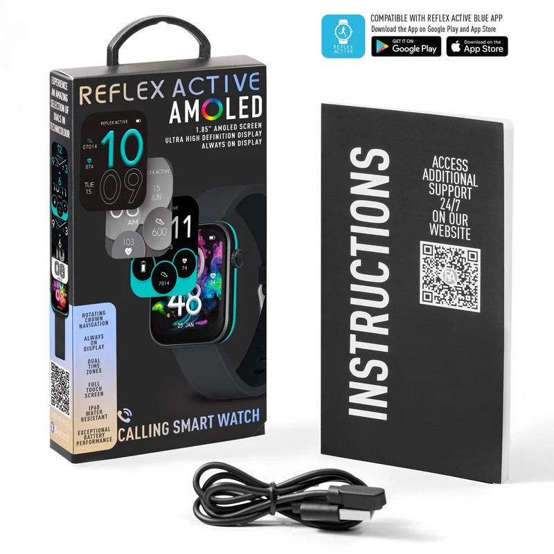 Reflex Active Series 40 Amoled Black Smart Watch