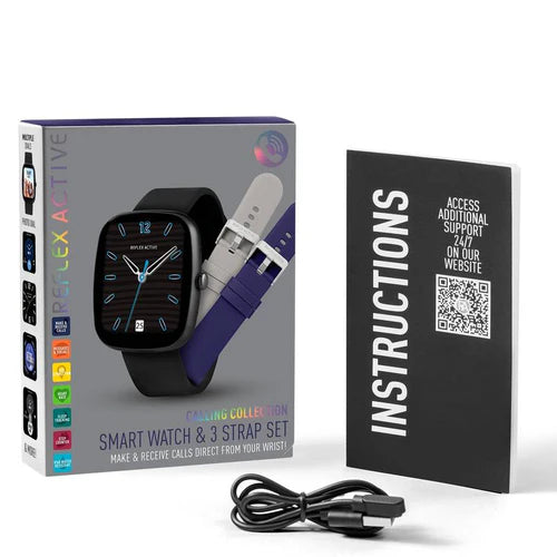 Reflex Active Series 50 Black Smart Calling Watch Interchangeable Set