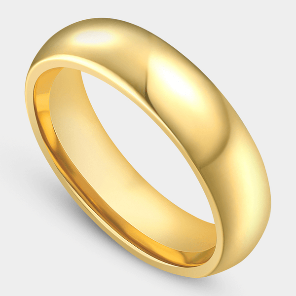 Tungsten Gold D-Shaped  Band