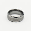 Tungsten Grey Hammered Step Brushed Ring