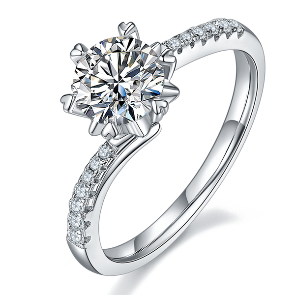 Sterling Silver Moissanite Ring