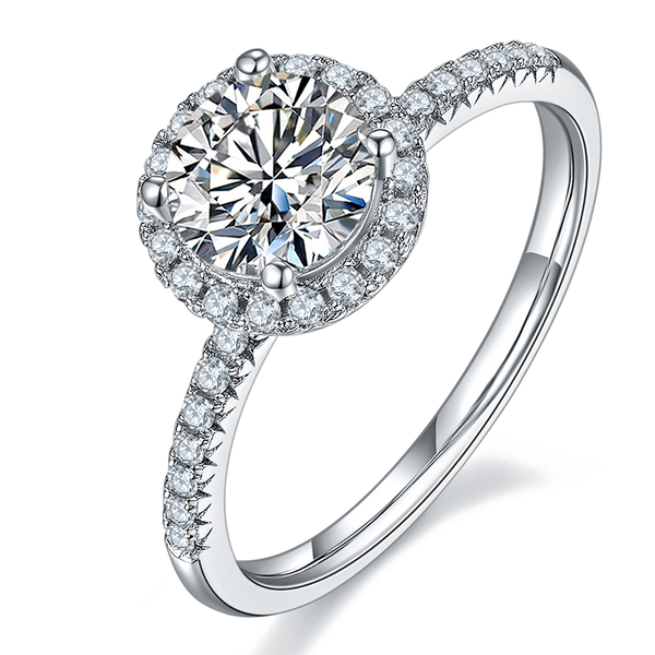 1ct Round Cut Moissanite Ring