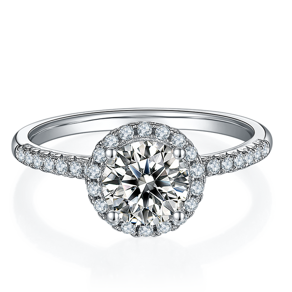 1ct Round Cut Moissanite Ring