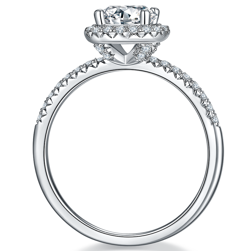 1ct Round Cut Moissanite Ring