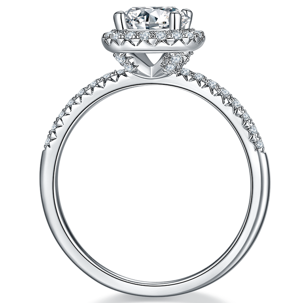 1ct Round Cut Moissanite Ring